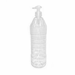 Hand Pump Clear PET Plastic Bottle 1000 ml