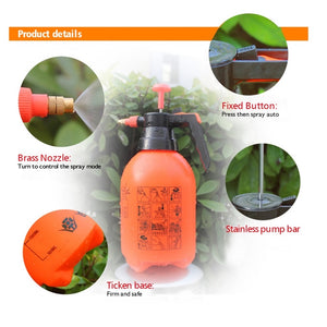 Garden Agricultural Disinfectant Portable Hand Pressure Sprayer Orange Bottle 3 Liters